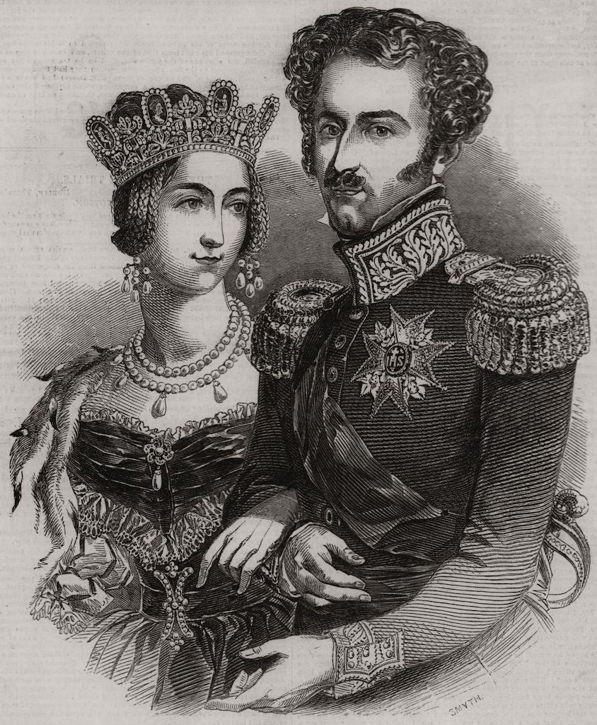 Their Majesties the King and Queen of Sweden and Norway. Scandinavia 1844
